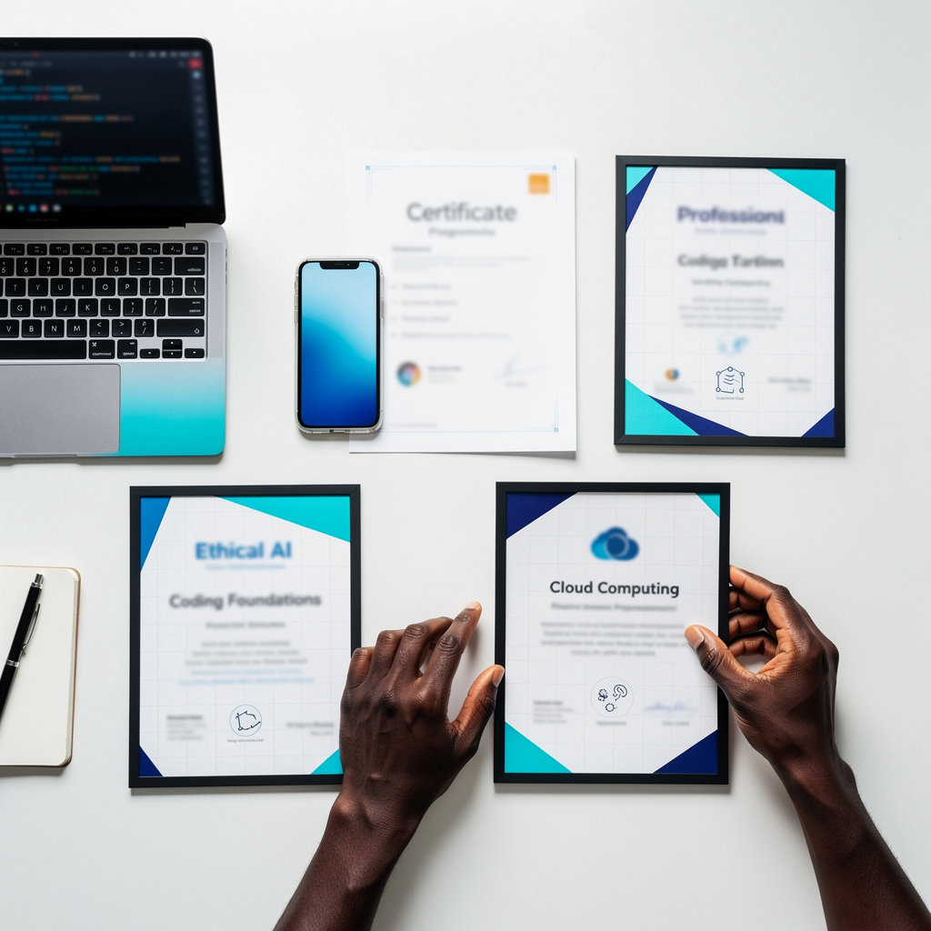 Africa-Lab Tech professional certifications and training credentials display - technical expertise development